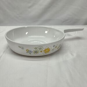 Vintage Corning Ware Wildflower P-83-B 6.5" Skillet Pan Sauce Pan White USA